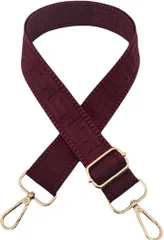 Purroo ショルダーストラップ バッグ用 太め ショルダーベルト 後付け 単品 ショルダー紐 付け替え 調節可能 (ボルドー)