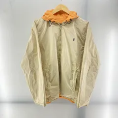 【中古】Polo Ralph Lauren リバーシブル コットンジップパーカー ベージュ×オレンジ size M　ポロラルフローレン[24]