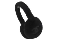 新品同様 CHANEL シャネル イヤーマフ イヤーマフラー ココマーク CCロゴ 耳当て ラパンラビットファー ブラック 中古 4b010254