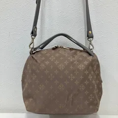 7281　russet　ラシット　ハンドバッグ　 2way　ショルダーバッグ　モノグラム　 総柄　ベージュ　グレー　ナイロン　 レザー　ラウンドフォルム　レディース