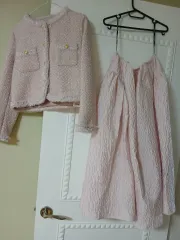 ツイード ピンク ジャケット + ONE PIECE セット 6677