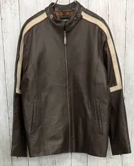 LAVENLITO レザージャケット シングルライダースジャケット ブラウン size L