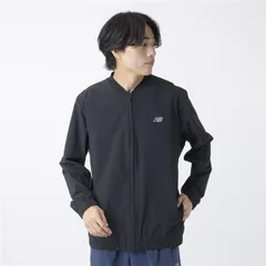 ニューバランス ウィンドブレーカー メンズ Newbalance ストレッチウーブン ボンバージャケット 長袖 裏メッシュ アウター 吸汗速乾 ドライ トレーニングジャケット  上着 スポーツウエア  ブラック 黒 ジャンバー /MJ41017-BK
