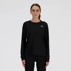 ニューバランス 長袖 Tシャツ レディース Newbalance Sport Essentials ランニングウェア マラソン  陸上 トレーニング  スポーツウェア 吸汗速乾 ドライ 軽量 ワンポイント 長袖シャツ レディースウエア/WT41225-BK