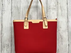 BURBERRY トートバッグ バーバリー キャンバス レッド 