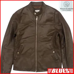 BEAUTY&YOUTH UNITED ARROWS ライダースジャケット M ビューティーアンドユース ユナイテッドアローズ 本革 シングル メンズ レザー バイク 山羊革 レザーライダースジャケット_サイズM一覧←SEULB屋着古← TY4200