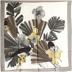 レオナール スカーフ クリーム ブラウン 花柄 中古 ABランク