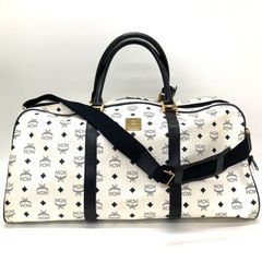 MCM ヴィセトス 白×黒 ボストンバック - メルカリ