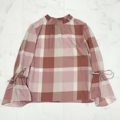 BLUE LABEL CRESTBRIDGE　ブルーレーベルクレストブリッジ　CBチェック　ドレープツイルスタンドカラーブラウス　38　M