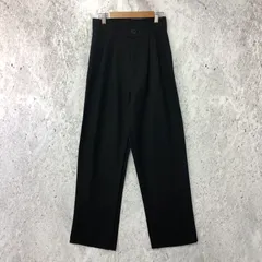 me+em select ミームセレクト 太ベルト ハイウエスト ウール ライク カラー タック スラックス ブラック Mサイズ 〇◇