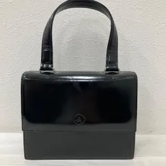 7407　agnes b. VOYAGE　アニエスベーボヤージュ ハンドバッグ　ミニバッグ　手提げ ワンハンドル　レザー　ブラック　黒　無地