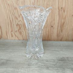 クリスタルカットガラス花瓶 フレア型 約28cm - メルカリ