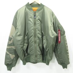 【三重本店】 中古 MASTER MIND JAPAN | マスターマインドジャパン × alpha アルファ MA-1 フライトジャケット リバーシブル中綿ジャケット ミリタリージャケット TA1676 AAL-3732 カーキグリーン サイズ：L 【96】