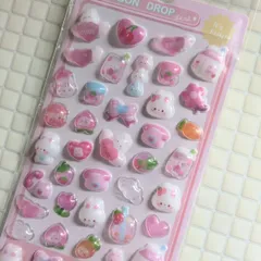 3D ぷくぷくシール　うさぎ（ピンク） フォロー10%クーポン