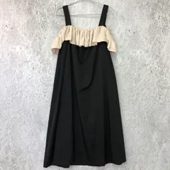 KOBE LETTUCE コウベレタス 2way フリル ワンピース ブラック×エクリュ フリーサイズ 〇◇