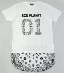 【中古】Tシャツ(男性アイドル) EXO Tシャツ ホワイト Mサイズ 「EXO FROM. EXO PLANET#1 -THE LOST PLANET IN JAPAN」