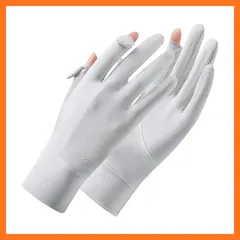 【新品】 [Pawinpaw] 手袋 レディース UVカット 夏 指出し グローブ 薄手【UPF50+・接触冷感-5℃・スマホ操作・速乾】日焼け止め 運転 滑り止め 手荒れ 保湿 おしゃれ 紫外線 通気 通勤・通学・自転車・運転・テニス 女 春夏秋 (グレ 1