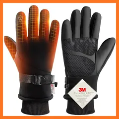 【新品】 手袋 防寒手袋 【2025冬新登場・スマホ対応・裏起毛】 防寒グローブ メンズ レディース 3Mシンサレート アウトドアグローブ タッチパネル 撥水加工 滑り止め 紛失防止結び付け スポーツ バイク スキー 防風 防水 作業用 登山 釣り (ブラ 1