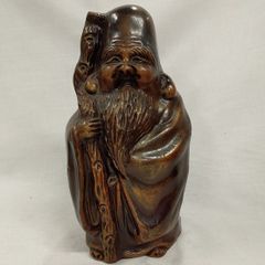 昭和レトロ 七福神 寿老人 縁起物 焼物 高さ36cm - メルカリ