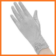 【新品】 [FakeFace] レディース UVカット 手袋 夏 スマホ対応 グローブ 女性 薄手 レース手袋 エレガント 日焼け防止 紫外線対策 滑り止め付き 自転車 運転手袋 メッシュ素材 通気 UVグローブ 通勤 結婚式 パーティー 撮影道具 0