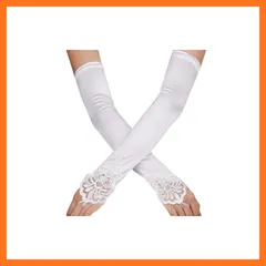 【新品】 [LYING] レディース ウエディンググローブ 指なし ロング丈 プライダル手袋 結婚式 ネイル手袋 ストレッチ アームカバー UVカット フィンガーレスグローブ 二次会 披露宴 花嫁用品 ドレス用グローブ 美しい 優雅 フォーマル パーティー 0