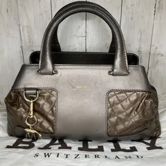 BALLY ハンドバッグ　レザー　キルティング　ゴールド　ロゴ