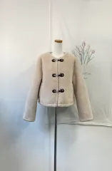 ザラZARA トグルボタン ダブルフェイス アウター クリーム