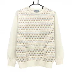 ケンゾーゴルフ セーター 白×マルチカラー 前面総柄 ウール100% メンズ 2 ゴルフウェア KENZO GOLF