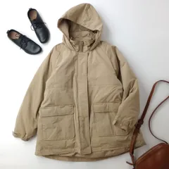 AMERICAN HOLIC アメリカンホリック 撥水加工ダウンコート アウター フード ハイネック 羽織 L ベージュ(LK＋1903)25F