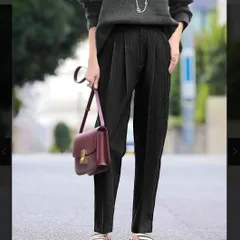 ELFRANK　エルフランク　デニム　テーパードパンツ　ツータック　ブラック