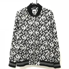 カッパ 中綿ジャケット 黒×白 総柄 ロゴ刺しゅう ダブルジップ メンズ L ゴルフウェア Kappa