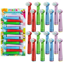【新着商品】FIRIK ブラウン オーラルB 互換 替えブラシ 子供用 電動歯ブラシ 替えブラシ 16本入 EB10対応 やわらかめ 超極細毛 すみずみクリーンキッズ