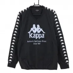 【美品】カッパ 2WAYスニード 黒×白 袖ロゴライン 袖着脱可 裏地メッシュ  メンズ O(XL) ゴルフウェア Kappa