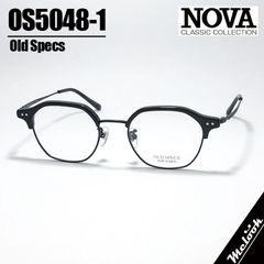 [ NOVA ] ノヴァ OLD SPECS オールドスペックス 国産 メガネ 眼鏡 フレーム 男女兼用 OS5048-1-47 オーヴァル メタル セル ブラック / マットブラック 安心の日本製 / Hand made in Japan