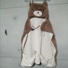 クマデザイン フリースおくるみ 95cmまで対応　クマちゃん