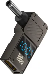 Type-C変換 ノートPC (20V)100W対応 USBPD変換アダプター スマート LEDディスプレイ (4.5×3.0mm【DELL互換】) [4.5×3.0mm【DELL互換】]