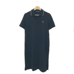 FRED PERRY フレッドペリー ポロシャツワンピース サイズ:UK10 半袖/ロゴ   コットン混 ブラック レディース / 240001176300