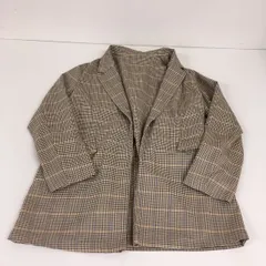送料無料★earth music&ecology アースミュージック&エコロジー★ノーカラージャケット チェック柄ジャケット★フリーサイズ#60416sbw