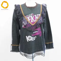 カラー kolor カットソー トップス 総レース ロゴ ラメ レディース [a940949]