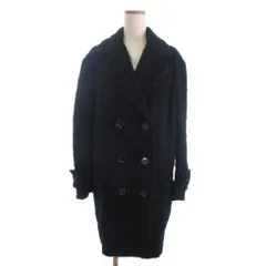 シーバイクロエ SEE BY CHLOE 美品 シャギーコート ダブル ミドル丈 ウール アルパカ S5HMA05-S5H024B 濃紺 ダークネイビー 34