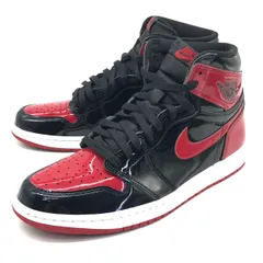【倉吉店】NIKE | ナイキ スニーカー AIR JORDAN 1 RETRO HIGH OG 'BRED PATENT' 555088-063 レッド 28cm 【126】