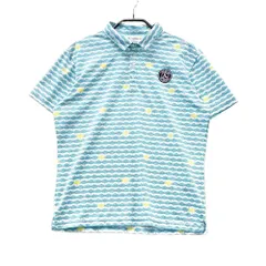 サイズ：L AND PER SE アンパスィ  半袖ポロシャツ パラソル総柄 ホワイト系 [240101562890] ゴルフウェア レディース ストスト