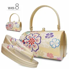 草履バッグセット 振袖用 帯地 ゴールド 桜 フリーサイズ w49-8 - メルカリ
