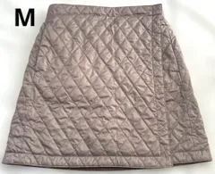 Mサイズ　ユニクロ　キルティング リバーシブル 巻きスカート　ラップスカート  フリース　ブラウン系　レディース　防寒