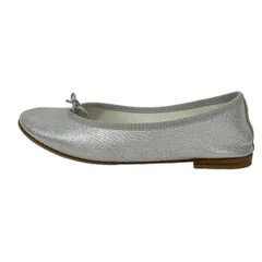 repetto(レペット) フラットシューズ 38 1/2 レディース - シルバー アウトソール張替済 レザー