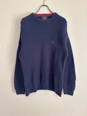 R00238｜CHAPS RALPH LAUREN チャップス ラルフローレン｜Navy ネイビー｜ニット｜メンズ｜L｜古着｜90S｜Y2K｜大人気｜一点物｜ヴィンテージ｜刺繍ロゴ｜コットン｜フォロー割あり
