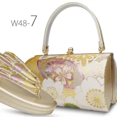 草履バッグセット 振袖 帯地 金 ゴールド 古典 フリーサイズ w48-7