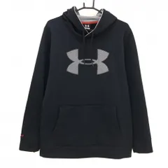 アンダーアーマー パーカー 黒×グレー フロントロゴ 腹部ポケット メンズ LG ゴルフウェア UNDER ARMOUR