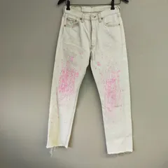 M12012 【90s】 USA製 Levis リーバイス 501 ペイントデニム ホワイト カットオフ W29L34 Ｍ メンズ ボタンフライ ヴィンテージ