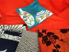 ファッション小物 風呂敷 大判タイプ 和柄 綿orナイロン 5枚まとめ ☆未使用、中古あり！ L271